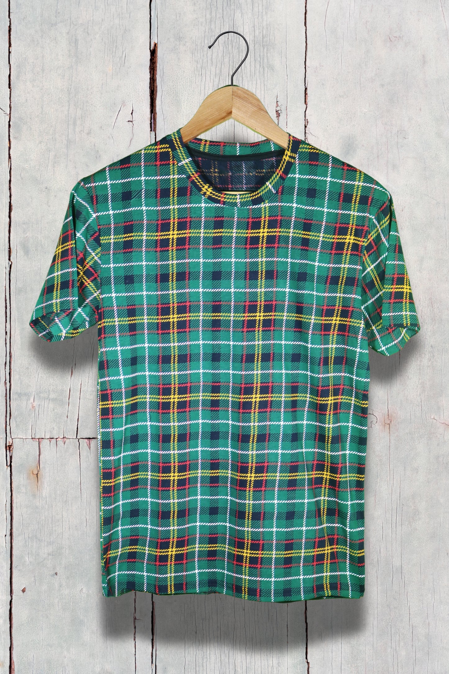 New Trendy Checked Style Printed T-shirt