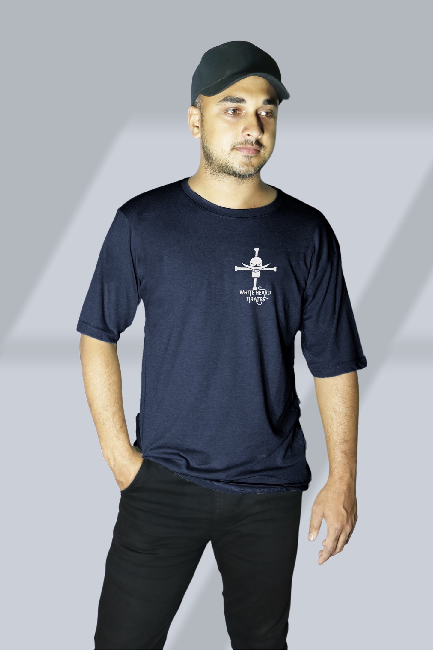 Luffy Black Drop Shoulders T-shirt
