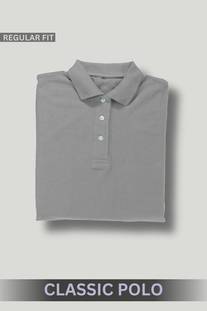 Soft Gray Classic Polo T-shirt