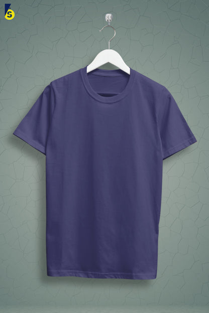 Dark Violet Solid Men T-shirt - Adventure Series