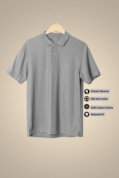 Soft Gray Classic Polo T-shirt