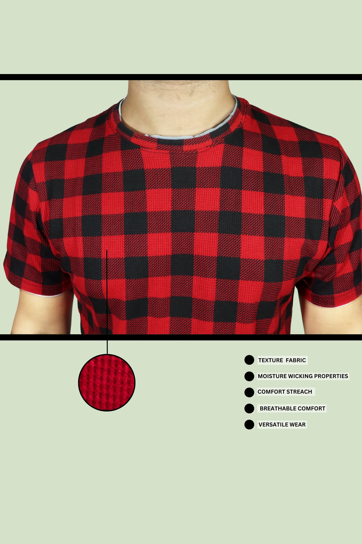 Red & Black Striped Kulti T-shirt