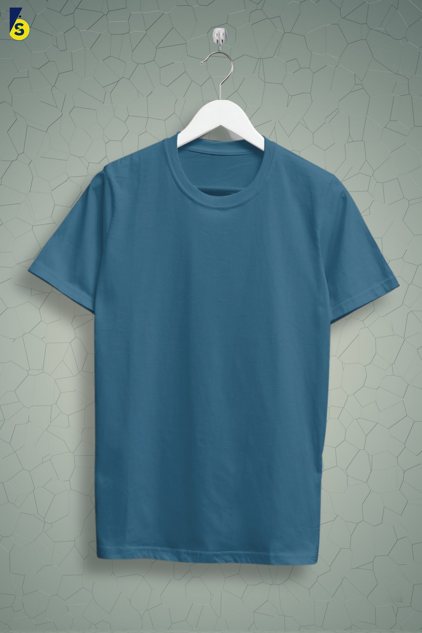 Steel Blue Solid Men T-shirt - Adventure Series