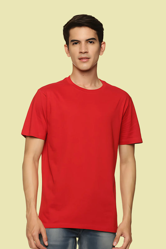 Light Red Men's Solid Tshirt