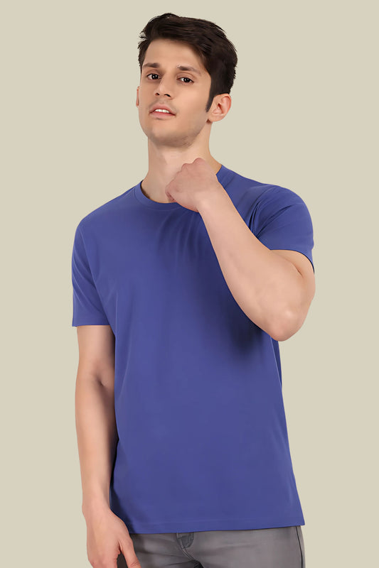 Blue Solid Men's T-shirt