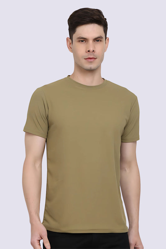 Brown Solid Men's T-shirt