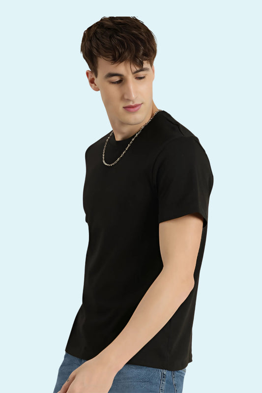 Black Classic Solid Men's T-shirt