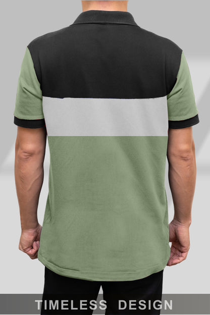 Olive Green & Black Polo T-Shirt Timeless Edition