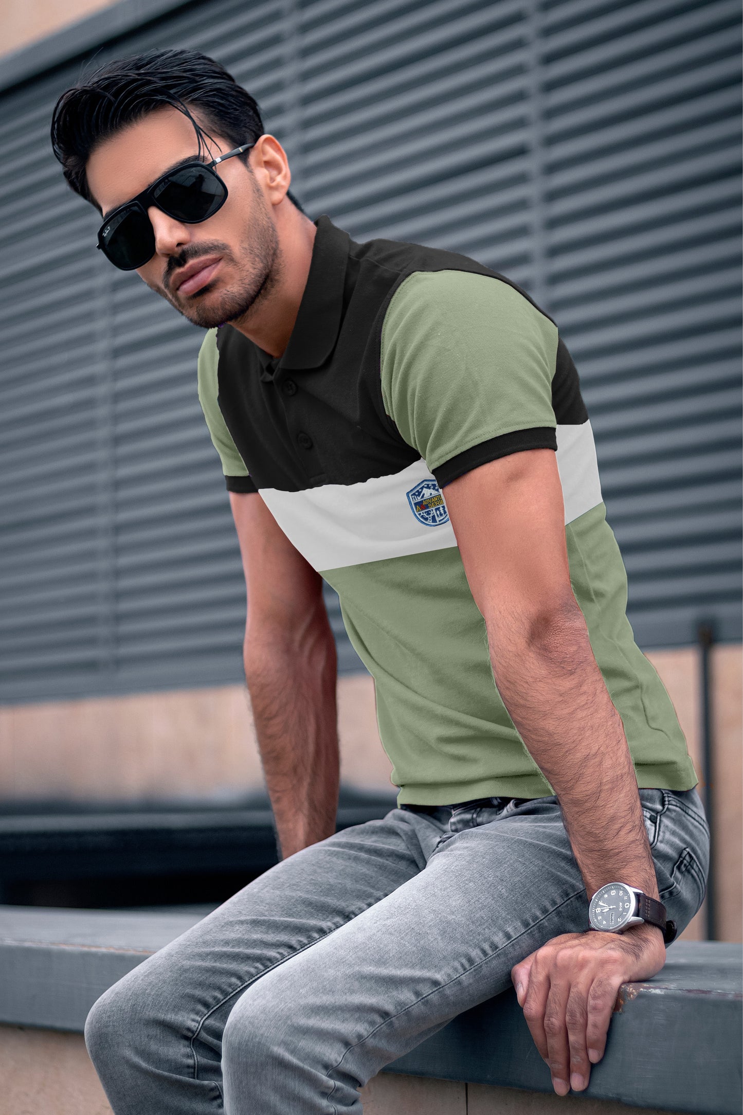 Olive Green & Black Polo T-Shirt Timeless Edition