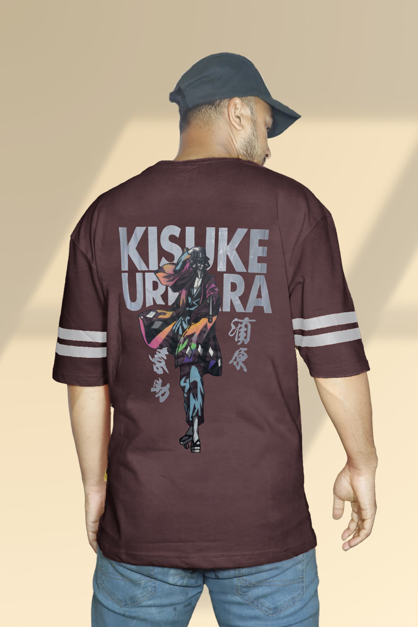 Kisuke Dark Maroon Bleach X Oversized T-shirt