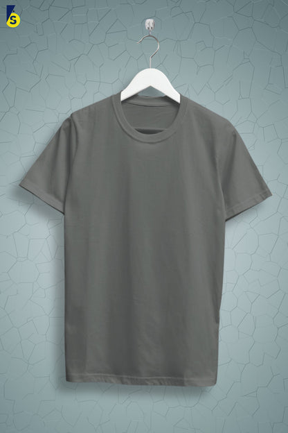 Battleship Grey Solid Men T-shirt - Adventure Series