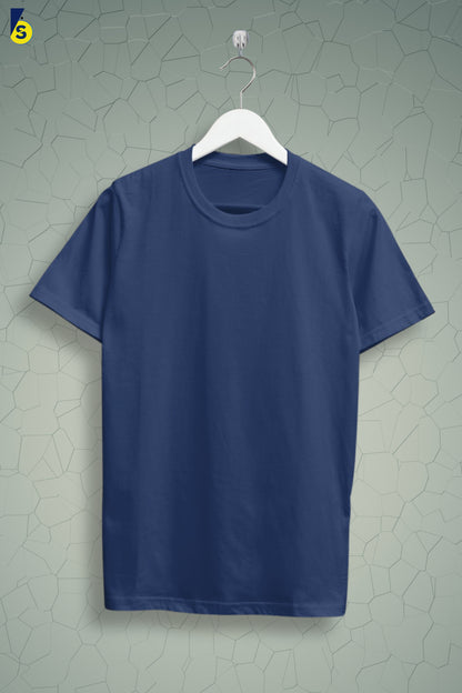 Navy Blue Solid Men T-shirt - Adventure Series