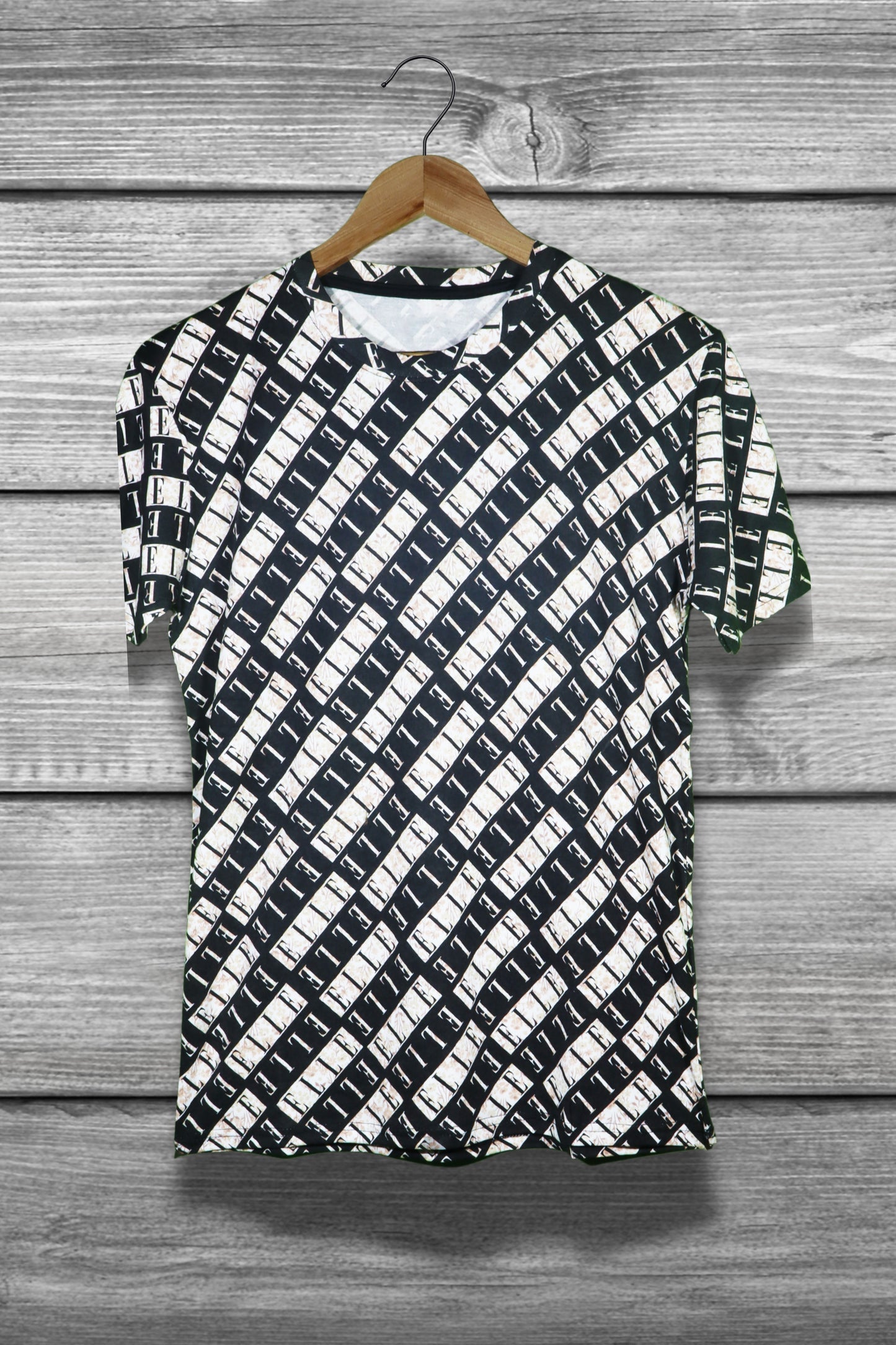 Bluespece Exclusive Black & White Checked Printed T-shirts