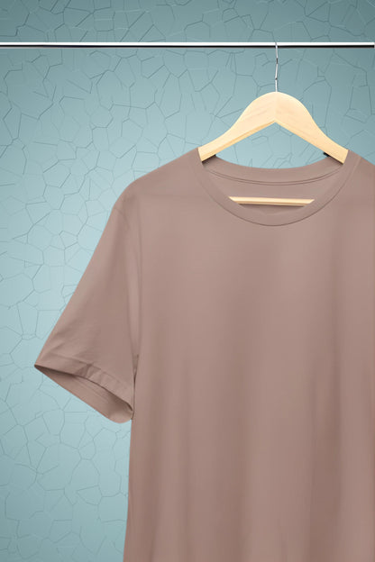 Rosy Brown Solid Men T-shirt - Adventure Series