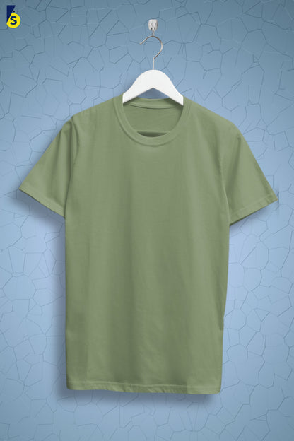 Olive Green Solid Men T-shirt - Adventure Series