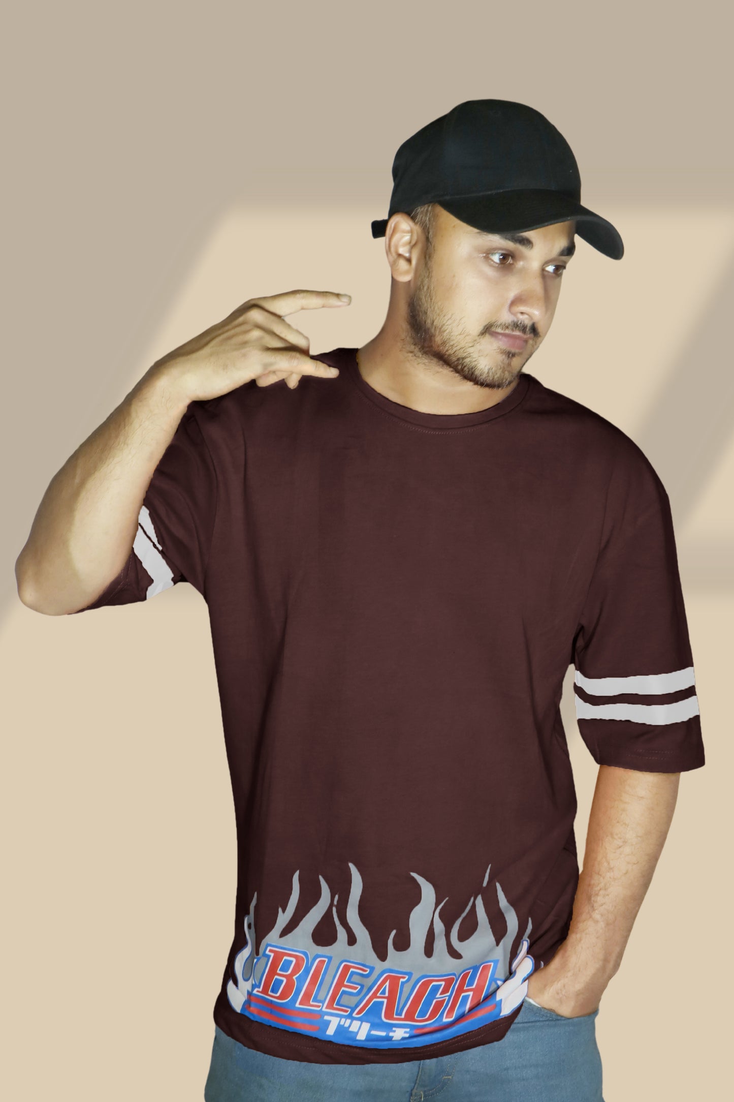 Dark Maroon Oversized Bluespce X T-shirt