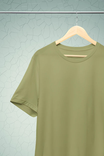 Dark Khaki Solid Men T-shirt - Adventure Series