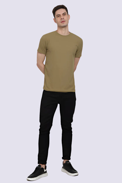 Brown Solid Men's T-shirt