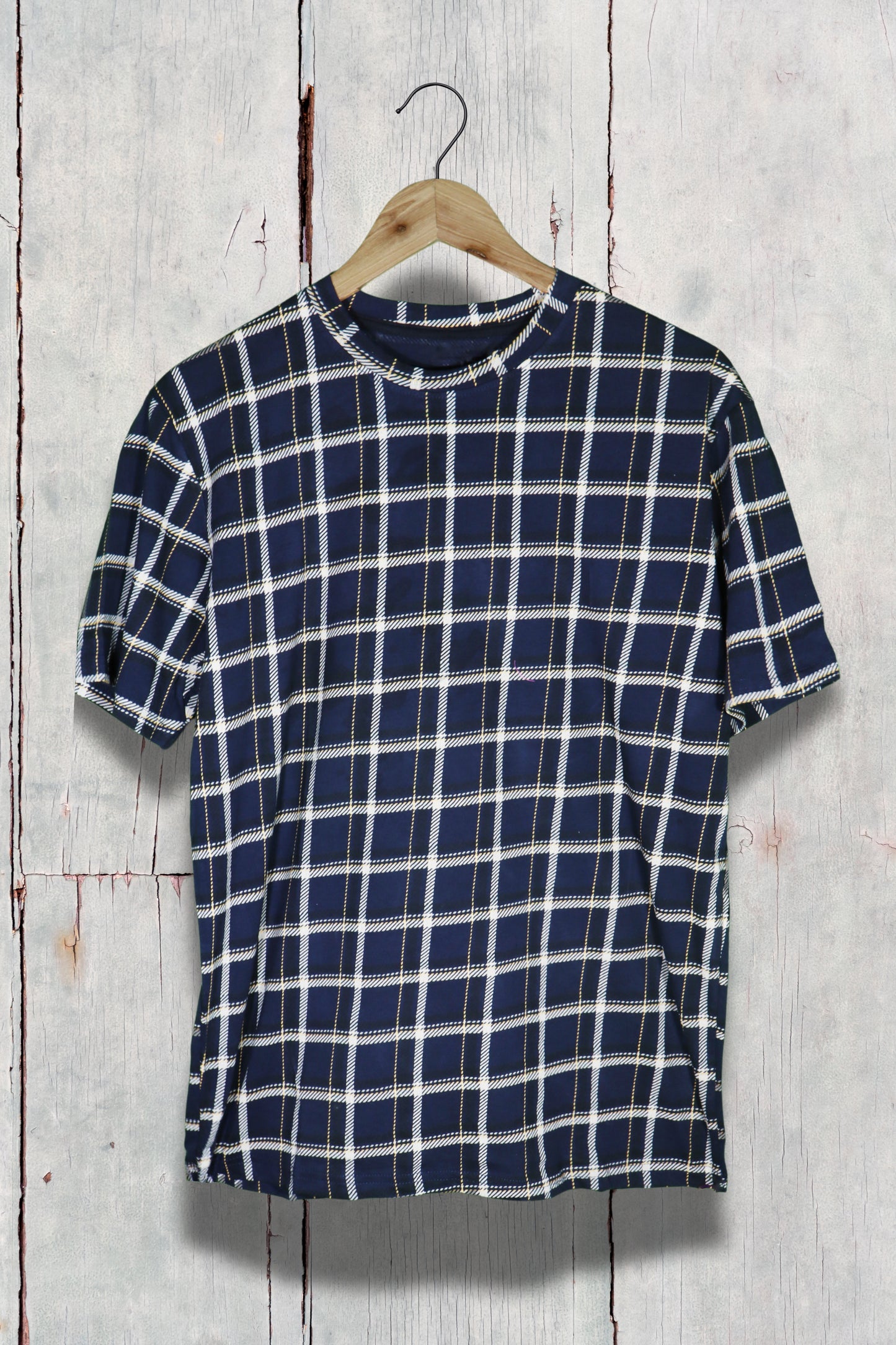 Men's Trendy Checked Pattern Printed Tshirts