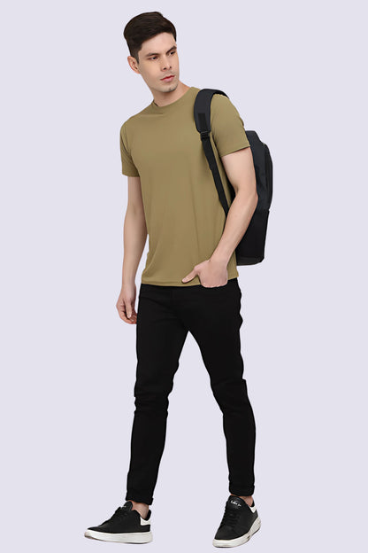 Brown Solid Men's T-shirt