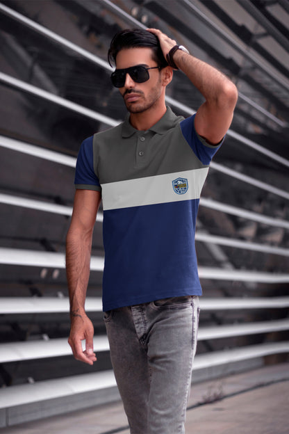 Polo Ash & Blue Paneled T-Shirt Timeless Edition.