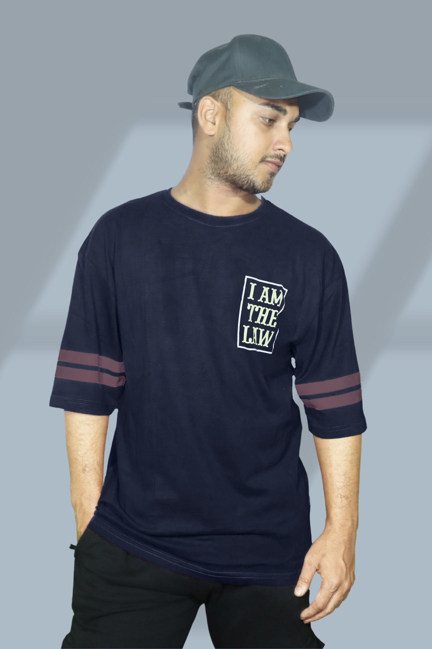 I Am The Law Navy Blue  Exclusive Oversized T-shirt