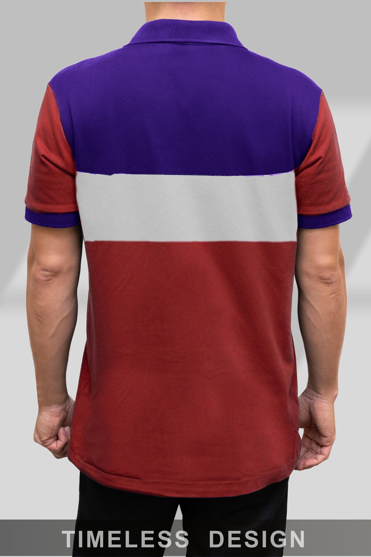 Purple & Red Paneled Polo T-Shirt Timeless Edition