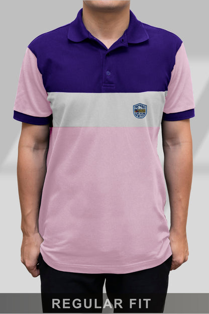 Purple & Pink Paneled Polo T-Shirt Timeless Edition