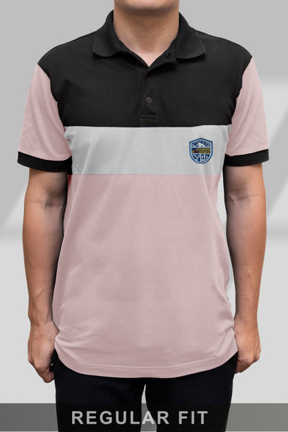 Black & Pink Paneled Polo T-Shirt Timeless Edition