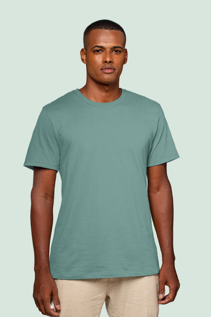 Pale Blue Solid Men T-shirt - Adventure Series