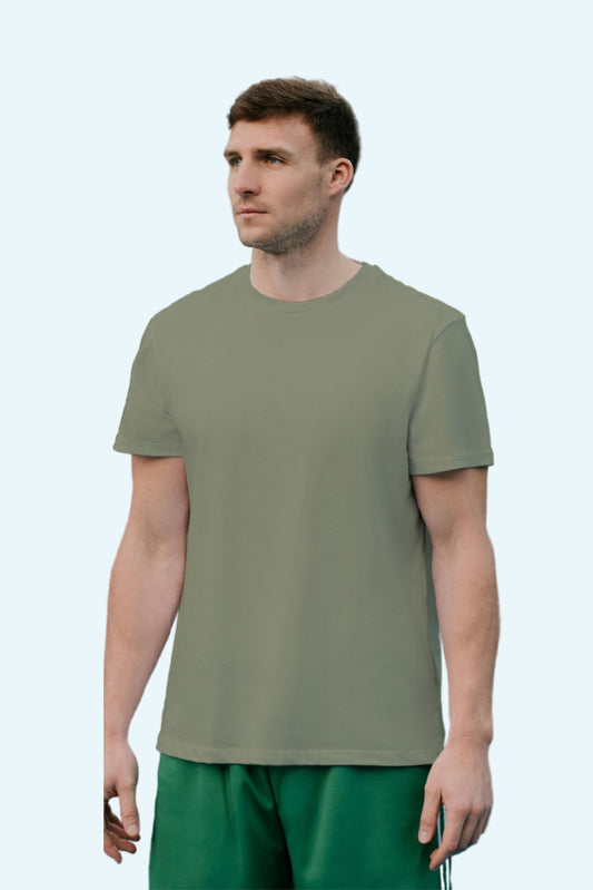 Dark Khaki Solid Men T-shirt - Adventure Series