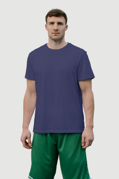 Dark Violet Solid Men T-shirt - Adventure Series