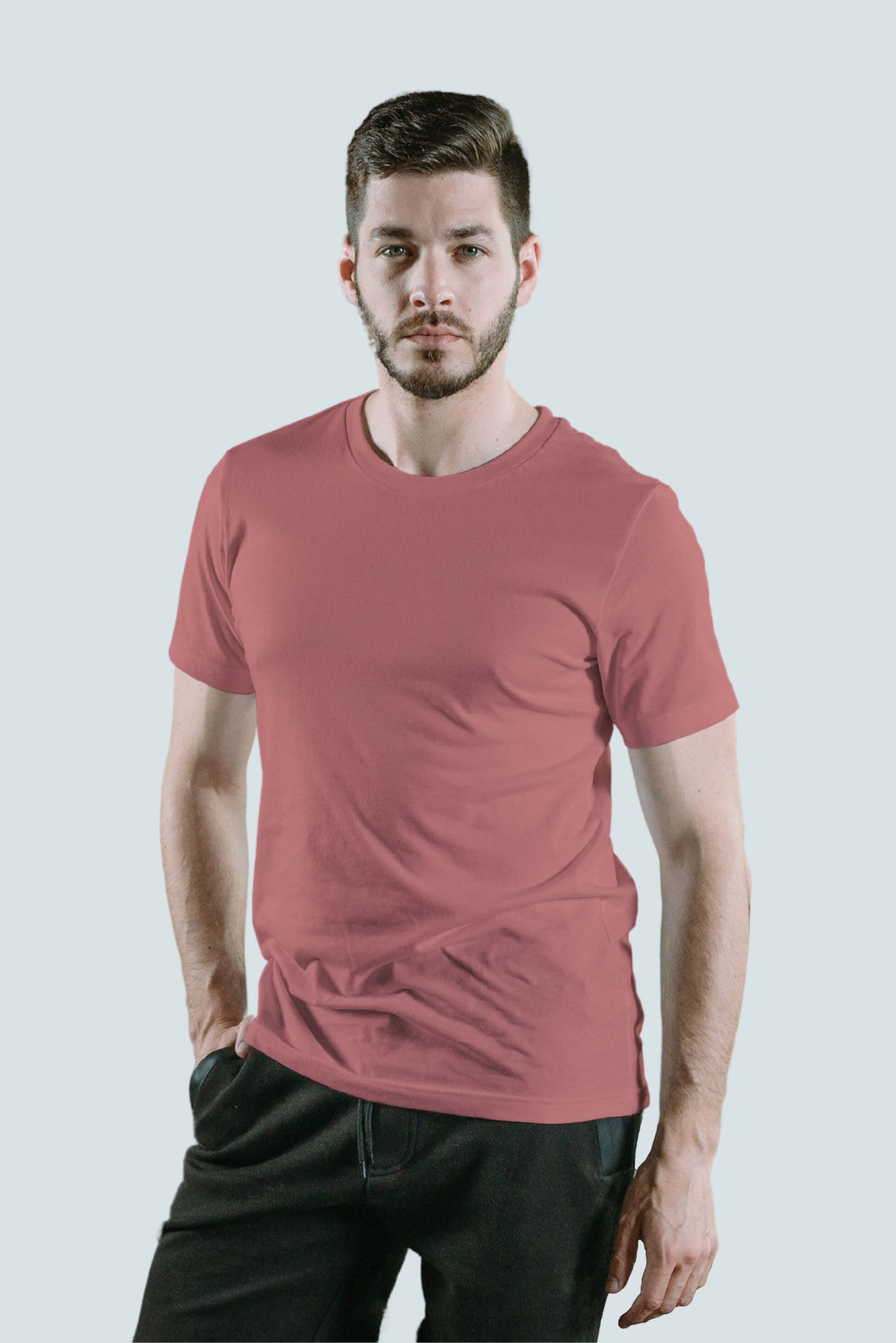 Dark Orange Solid Men T-shirt - Adventure Series