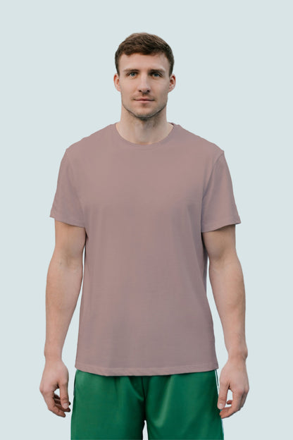 Rosy Brown Solid Men T-shirt - Adventure Series