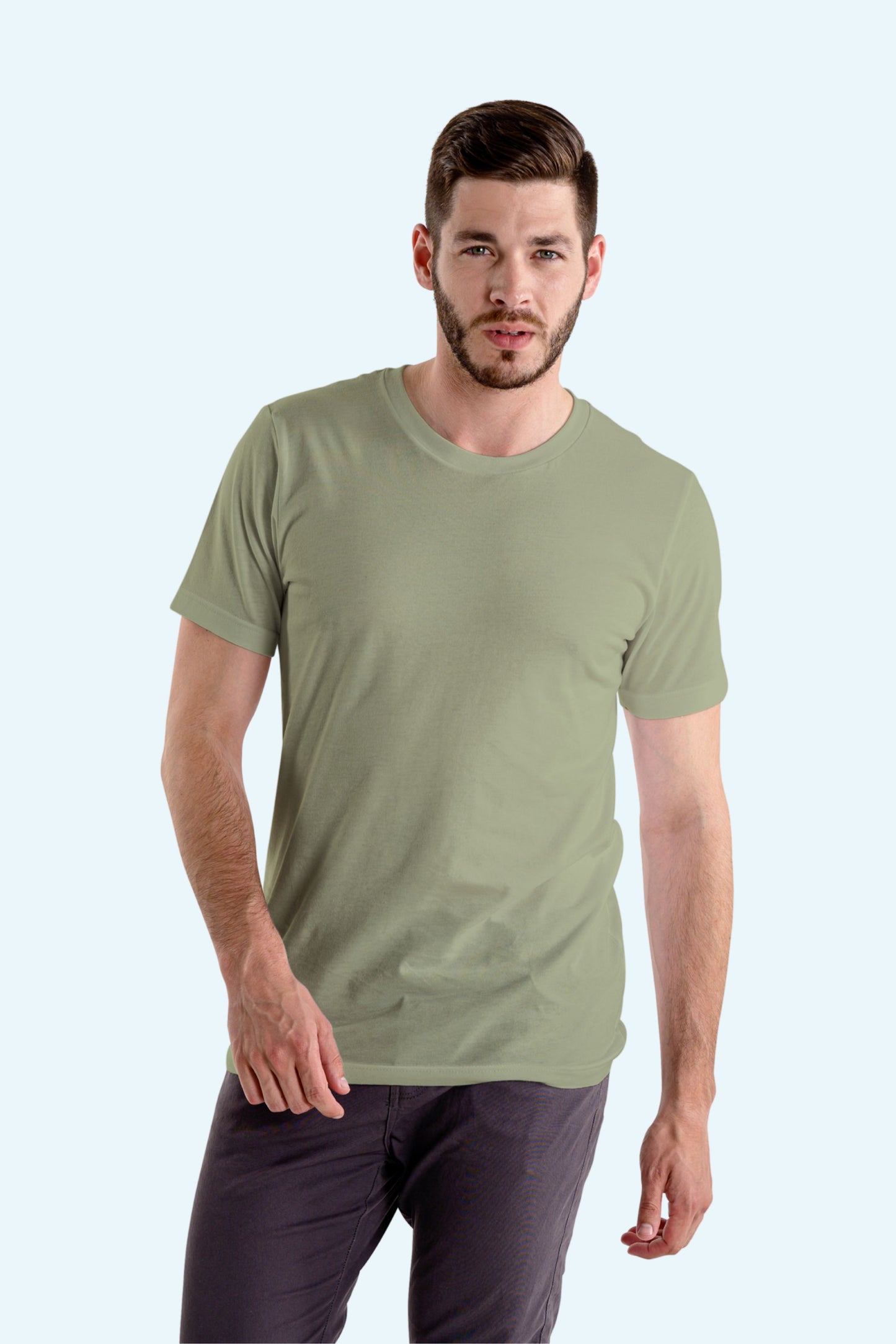 Leaf Green Solid Men T-shirt - Adventure Series