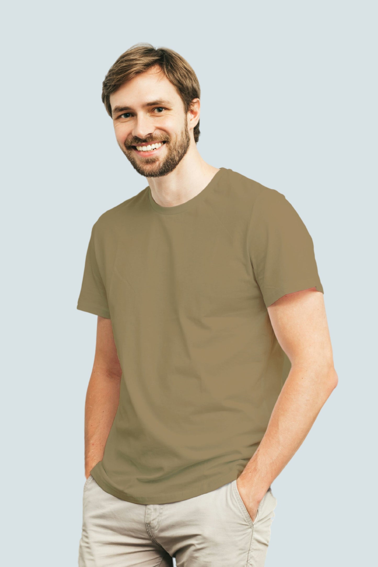 Brown Solid Men T-shirt - Adventure Series