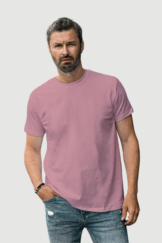 Ancient Pink Solid Men T-shirt - Adventure Series