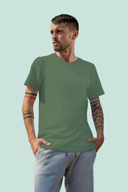 Military Green Solid Men T-shirt - Adventure Series